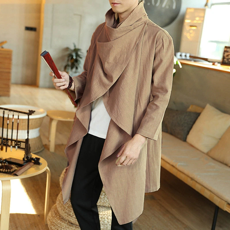 Men’s Linen Blend Cape Coat