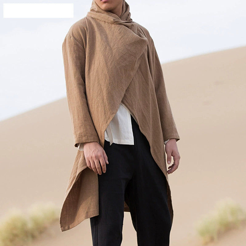Men’s Linen Blend Cape Coat