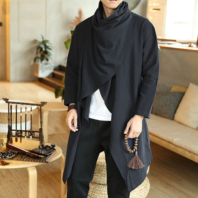 Men’s Linen Blend Cape Coat