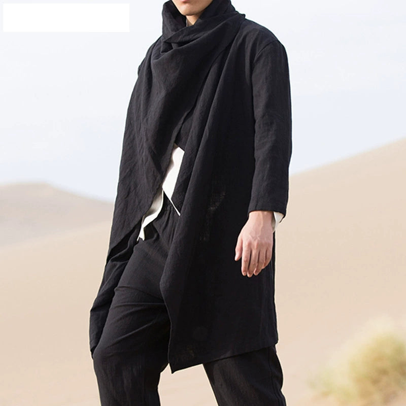 Men’s Linen Blend Cape Coat
