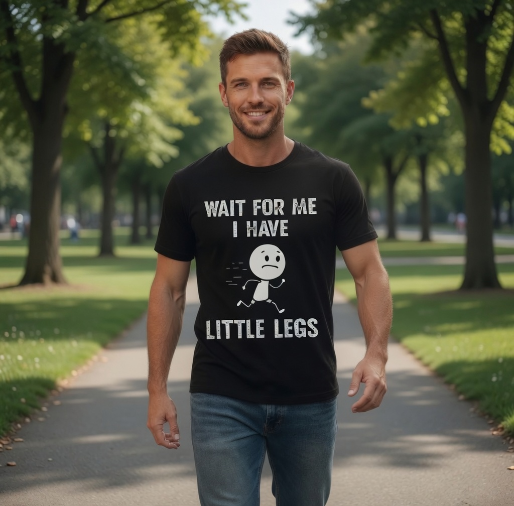 "Wait For Me, I Have Little Legs" Funny Graphic T-Shirt