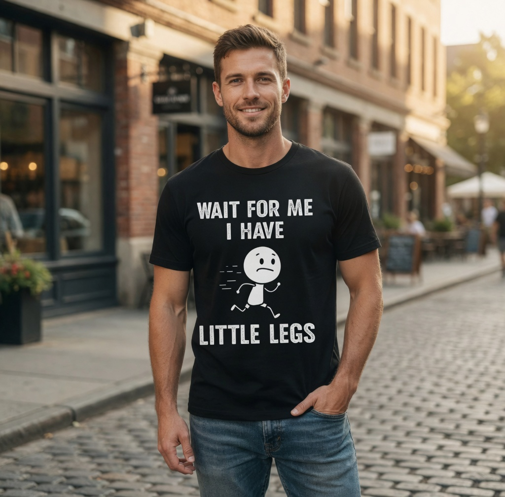 "Wait For Me, I Have Little Legs" Funny Graphic T-Shirt