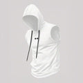 Sleeveless Hooded Fitness Tank Top with Dumbbell Graphic