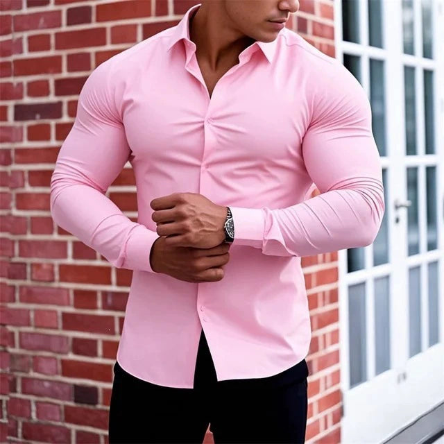 Men's Athletic Fit Wrinkle-Free Dress Shirt