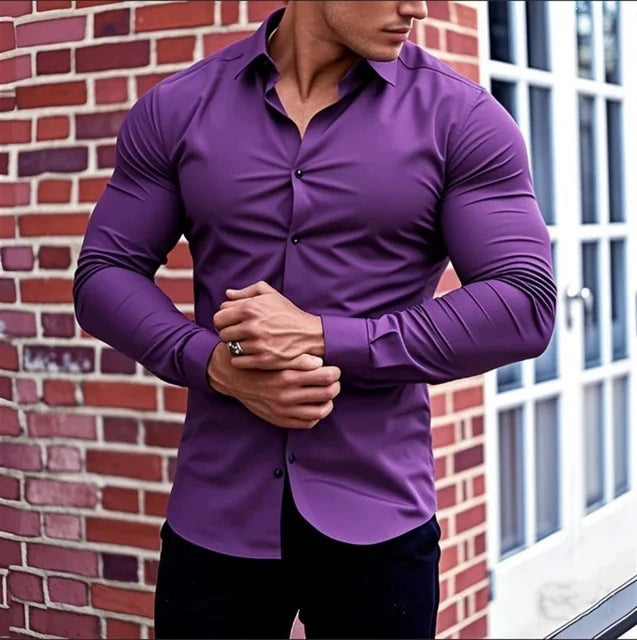 Men's Athletic Fit Wrinkle-Free Dress Shirt
