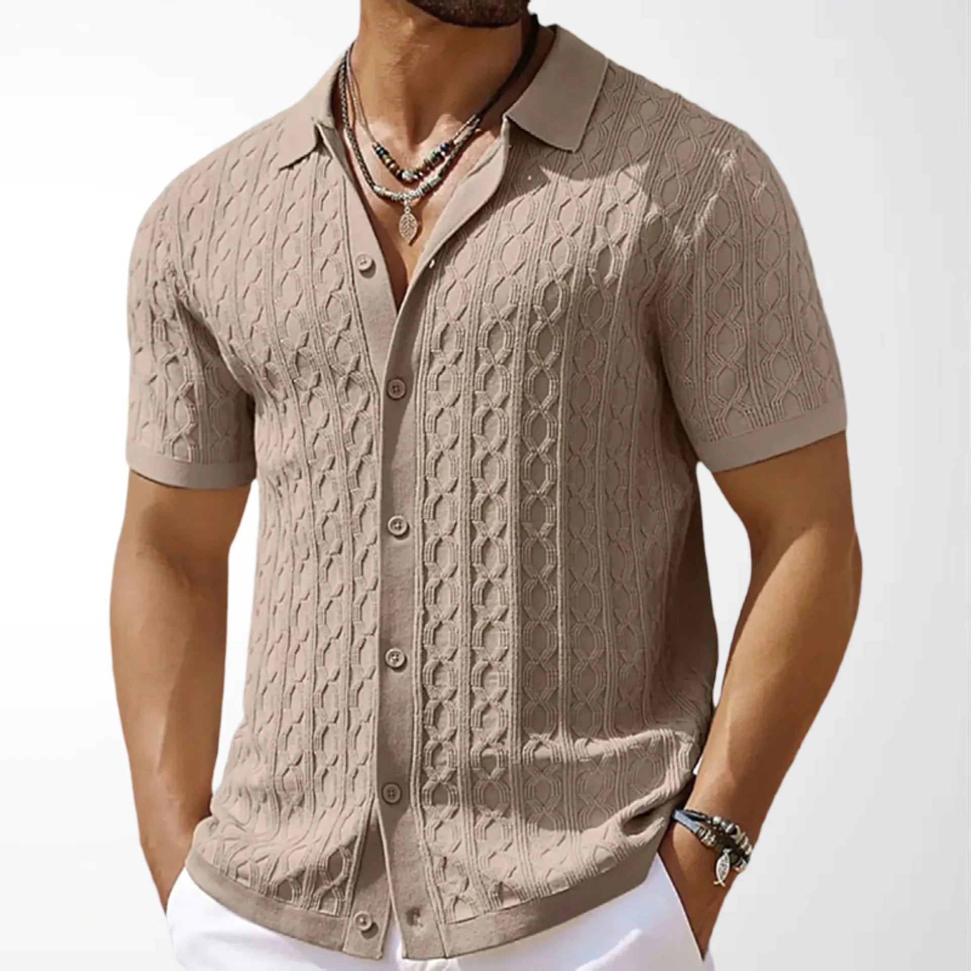 Men’s Casual Jacquard Polo