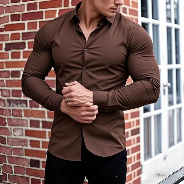 Men's Athletic Fit Wrinkle-Free Dress Shirt