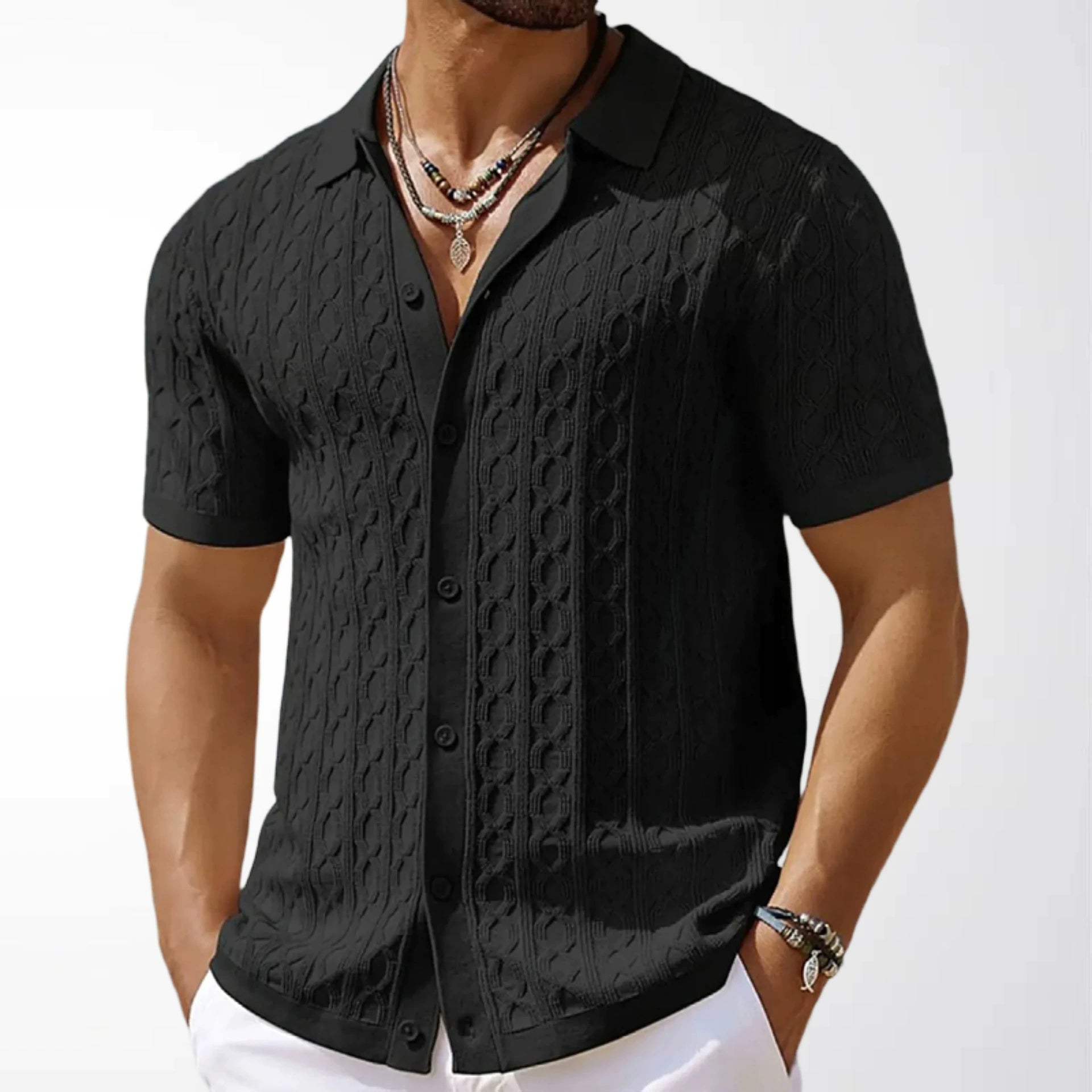 Men’s Casual Jacquard Polo