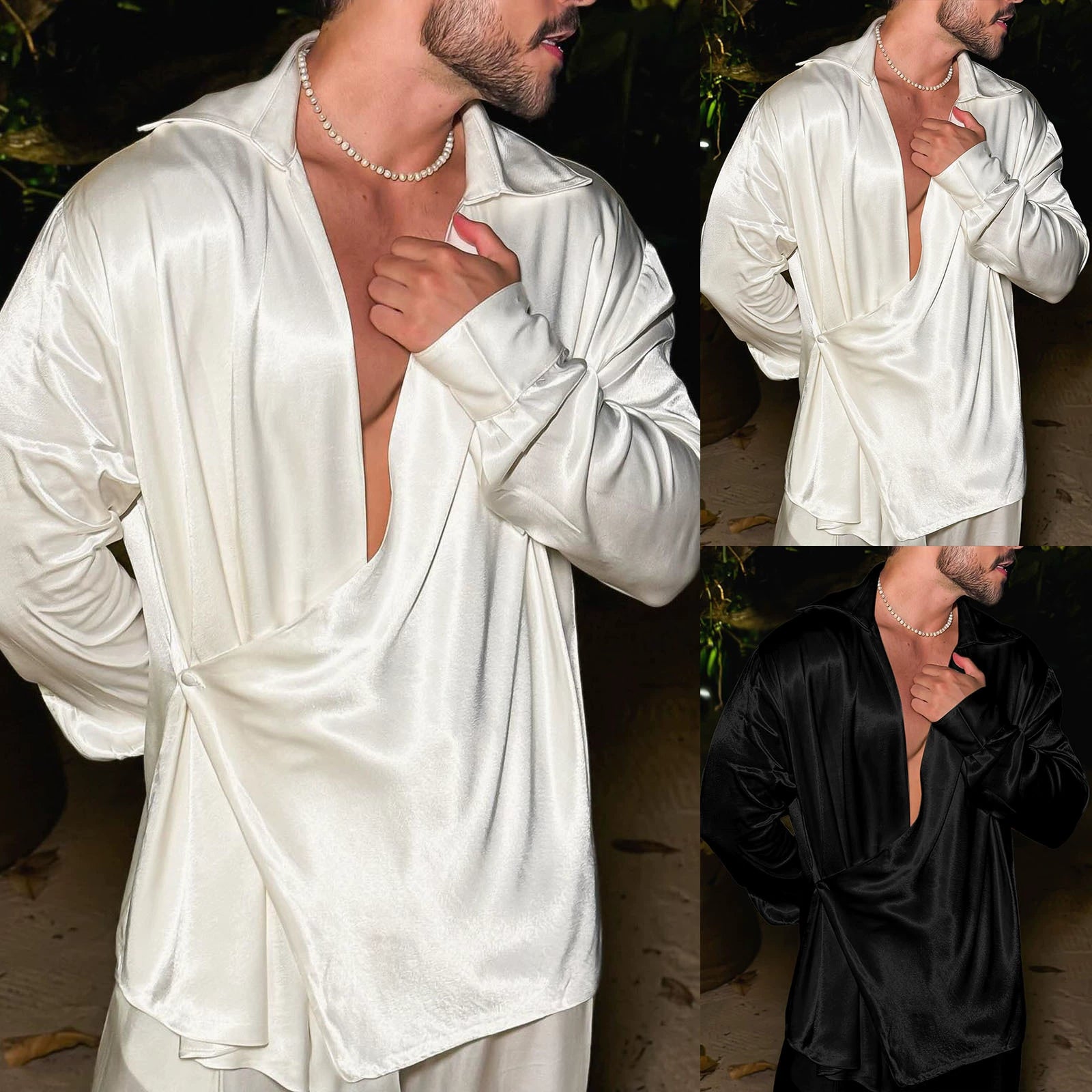Relaxed Fit Men’s Silk Shirt