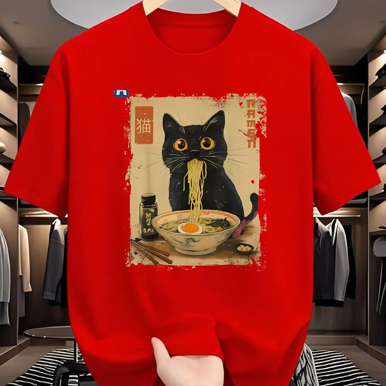 Cat & Ramen Graphic T-Shirt