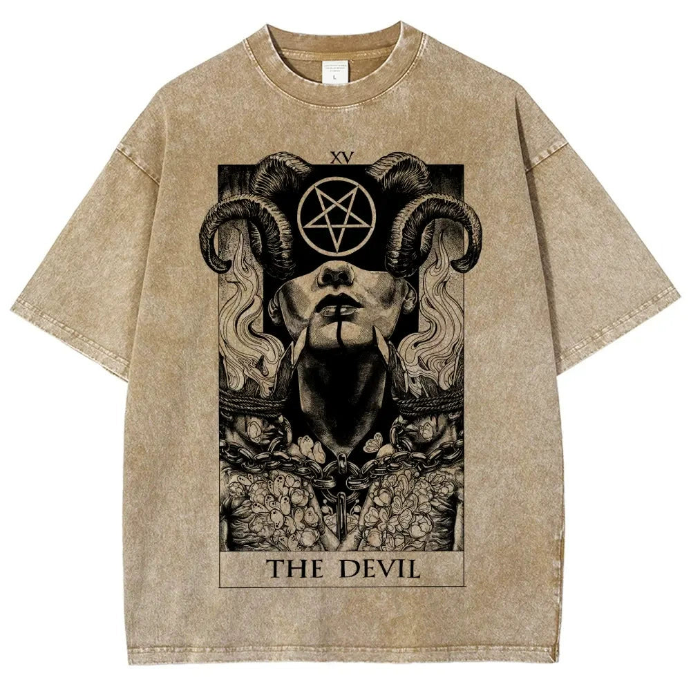 Tarot "The Devil" Washed Graphic T-Shirt