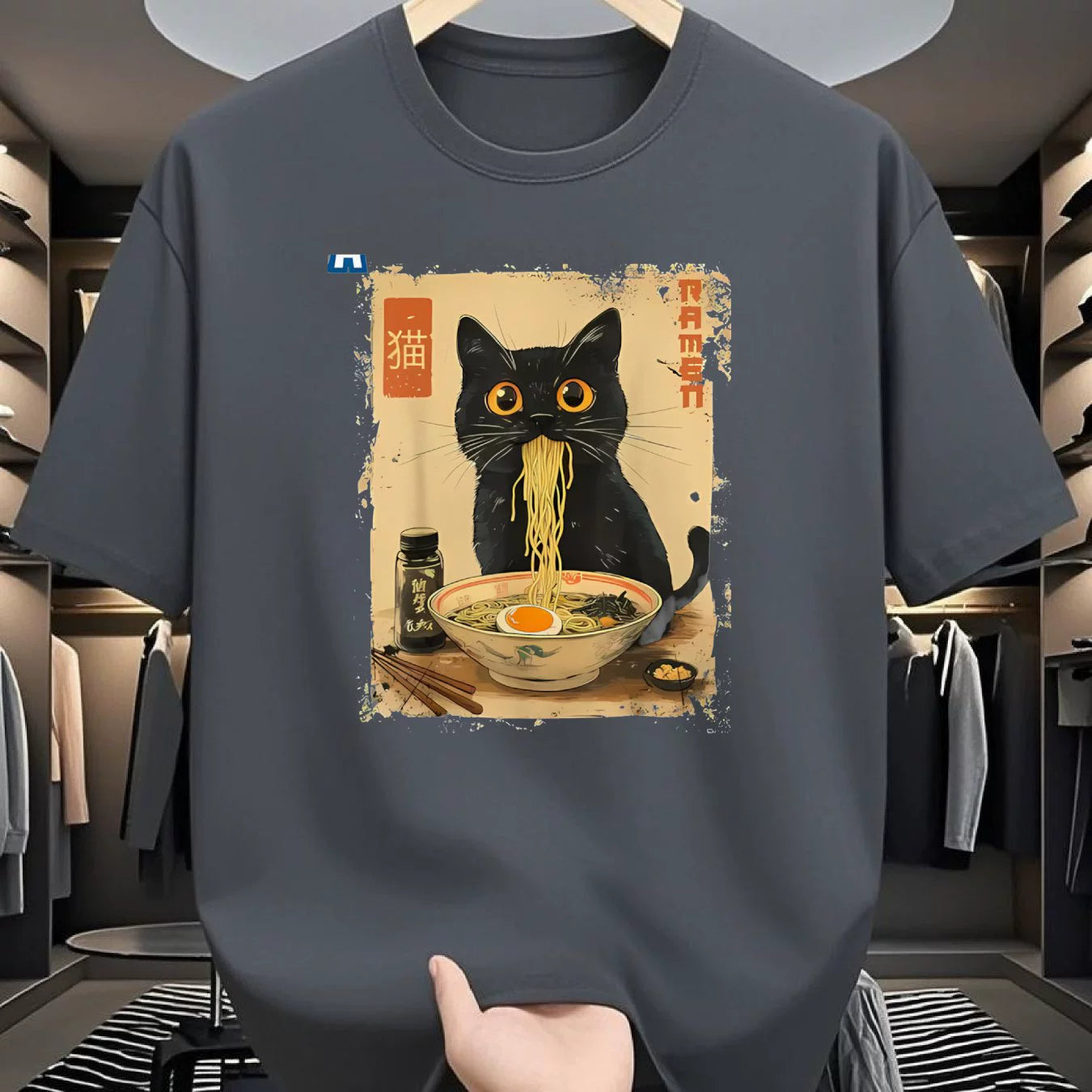 Cat & Ramen Graphic T-Shirt