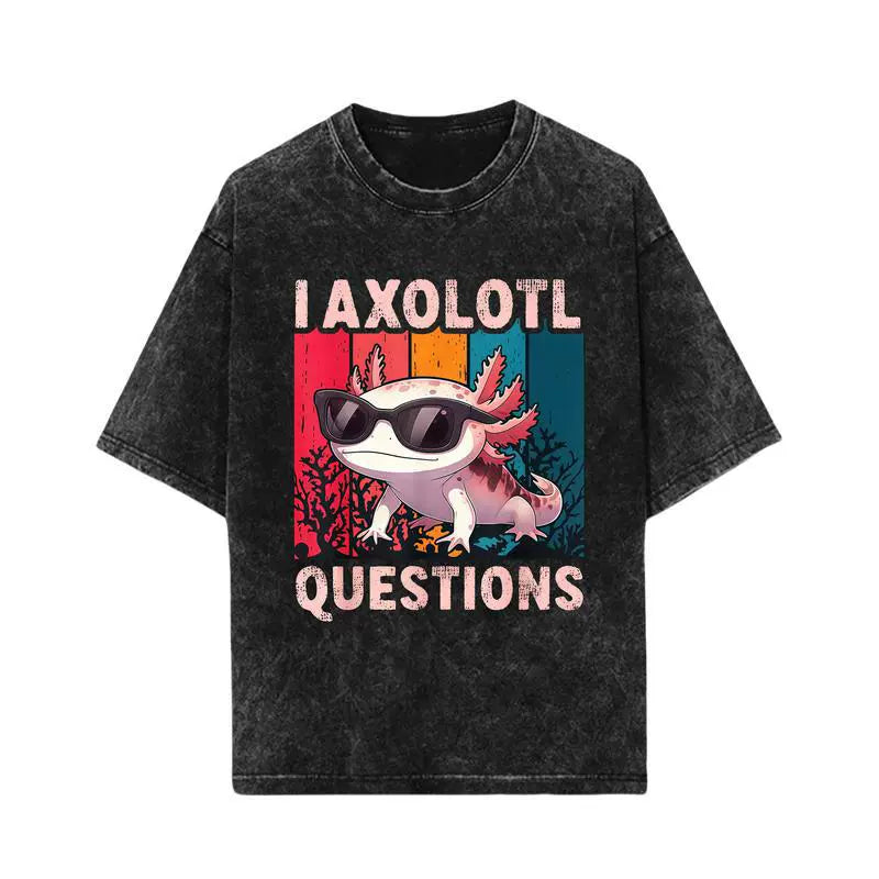 I Axolotl Questions Vintage Graphic T-Shirt