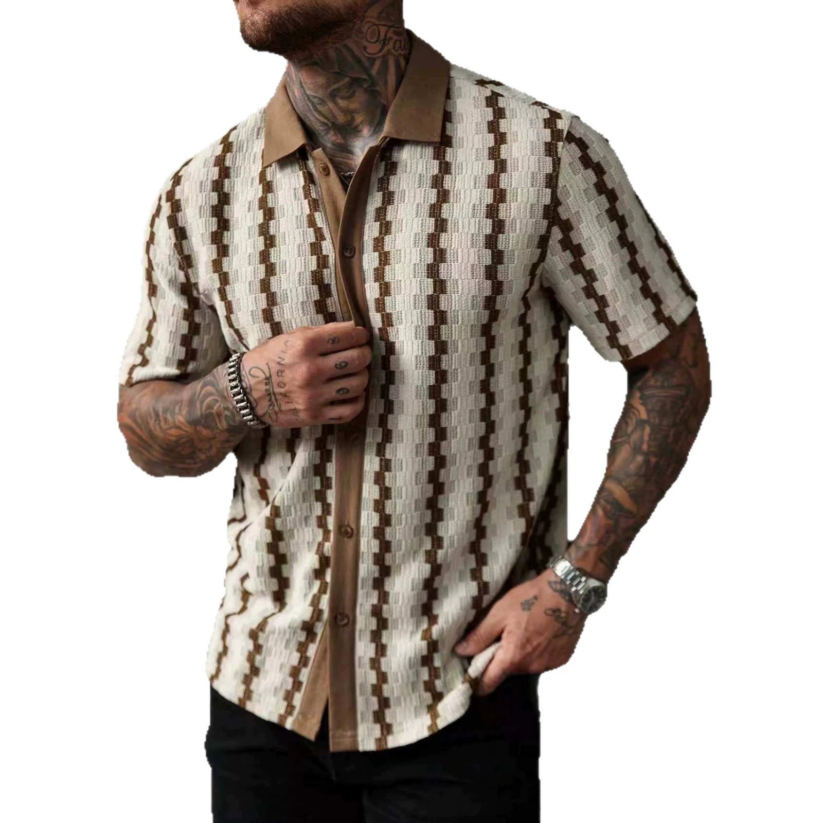 Men's Vintage Checkered Knit Shirt