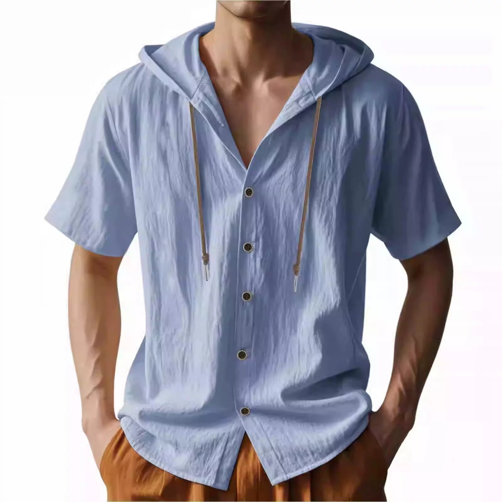 Men’s Hooded Linen Shirt