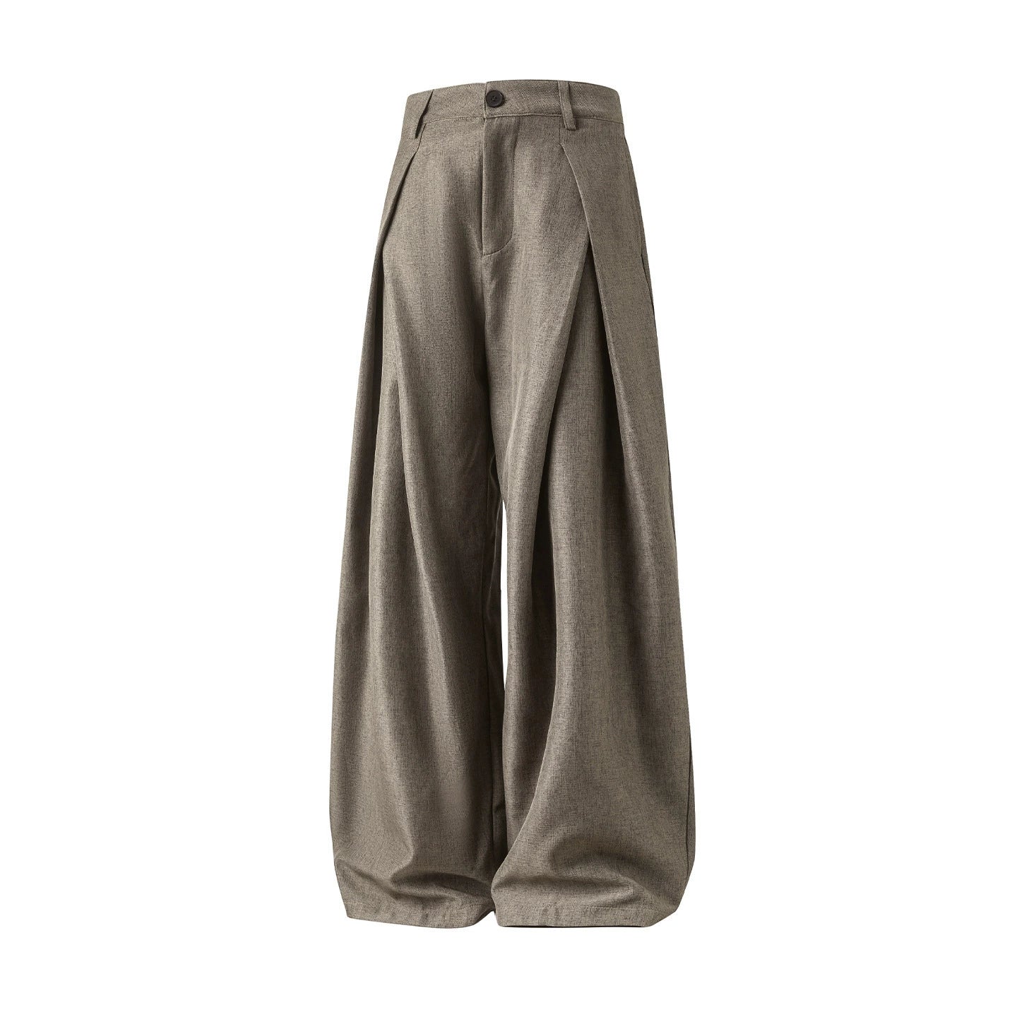 Men's Taupe Old Money Pleated Trousers