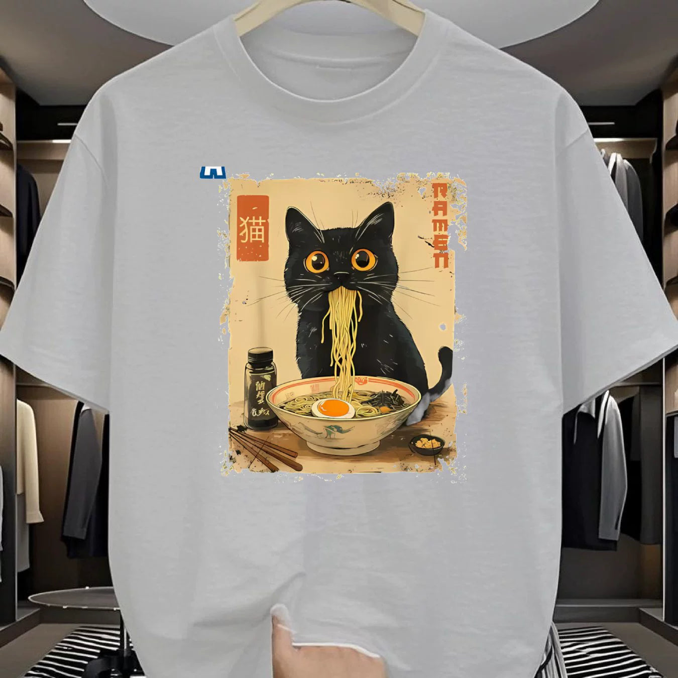 Cat & Ramen Graphic T-Shirt