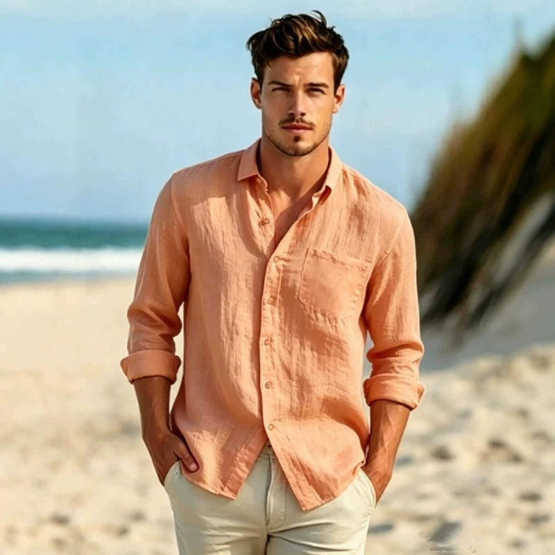 Men's Cotton Linen Sun Protection Shirt