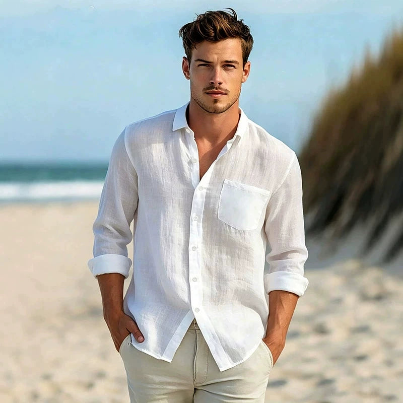 Men's Cotton Linen Sun Protection Shirt