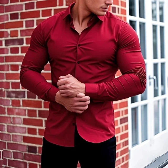 Men's Athletic Fit Wrinkle-Free Dress Shirt